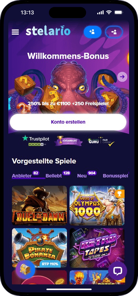 Stelario Casino Homepage